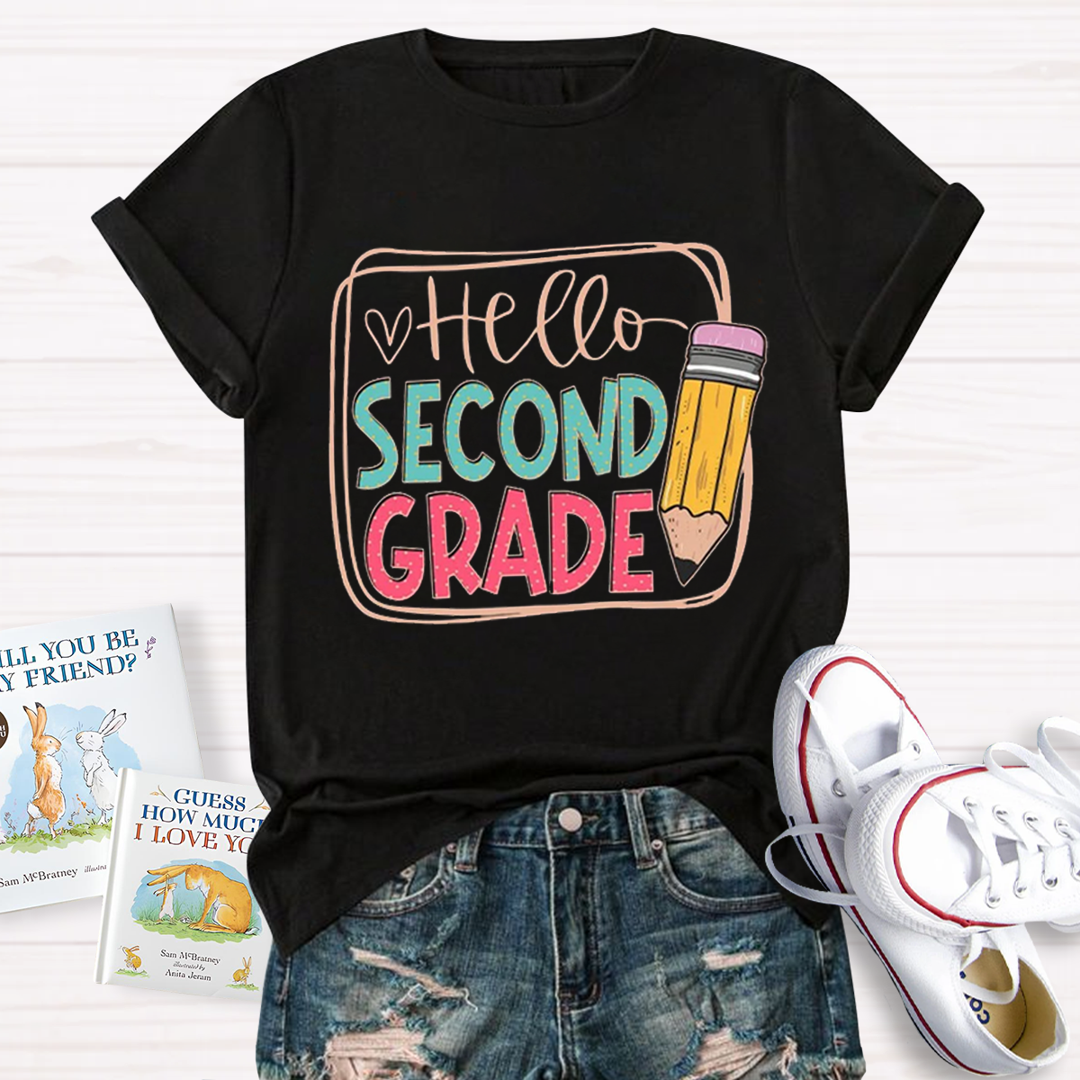 Personalized Grade Hello Second Back To School T-Shirt