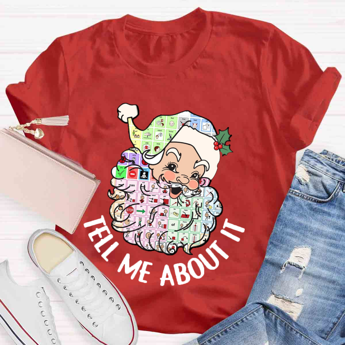 Santa Christmas Tell Me About It Speech Language Pathologist T-Shirt