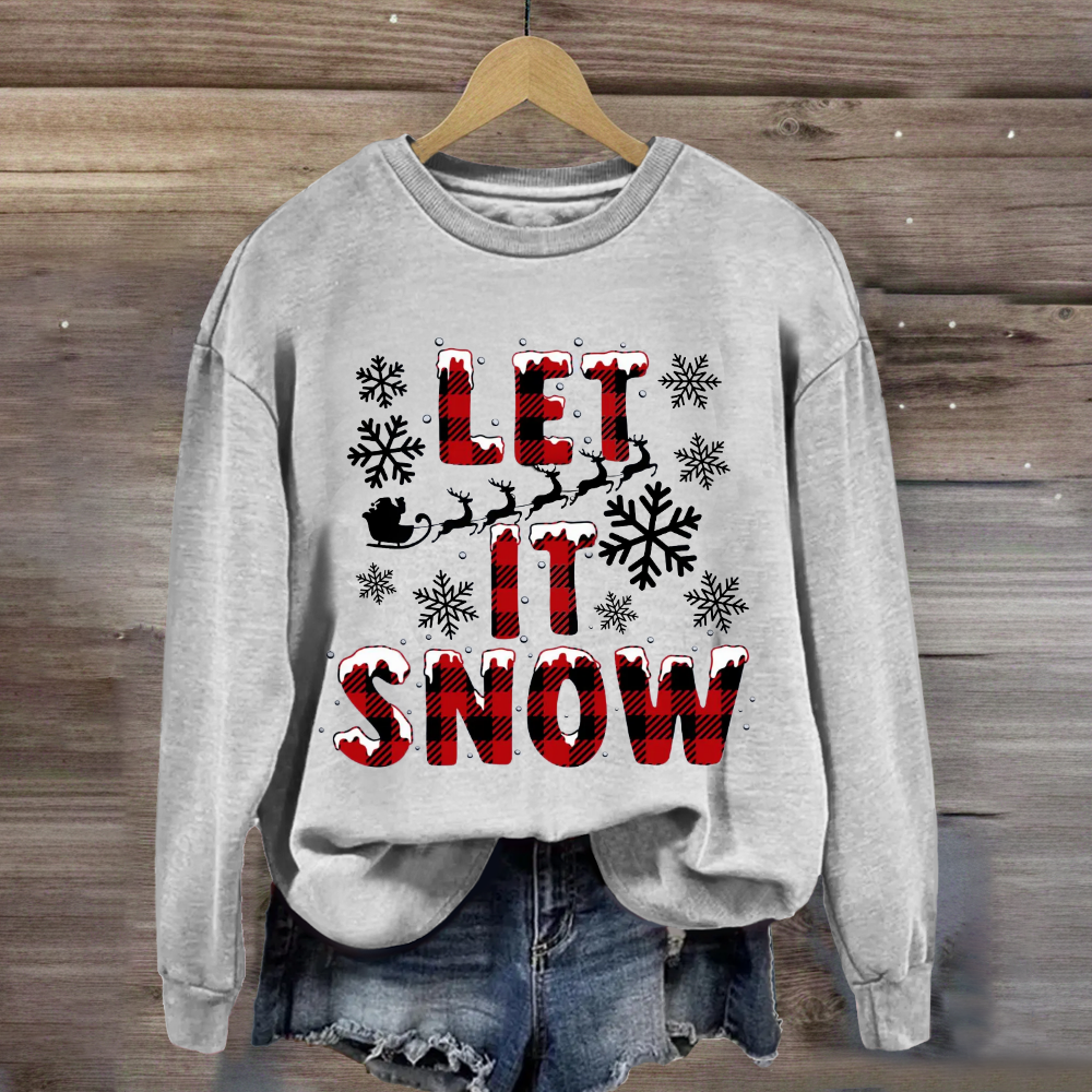 Let It Snow Red Plaid Sweatshirt