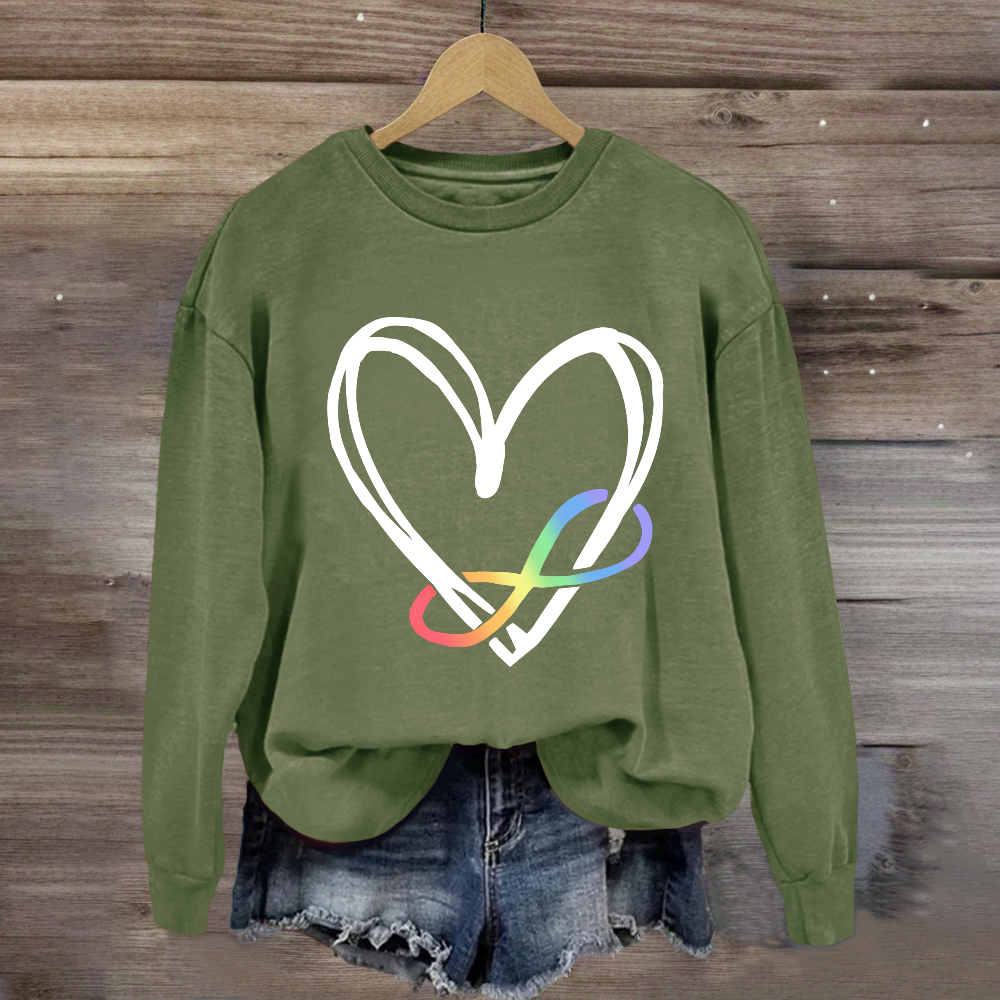 Infinity Heart Autism Awareness Love Needs No Words Sweatshirt