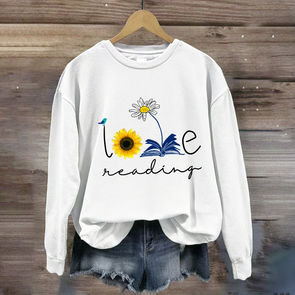 Loving Reading Daisy Books Sweatshirt