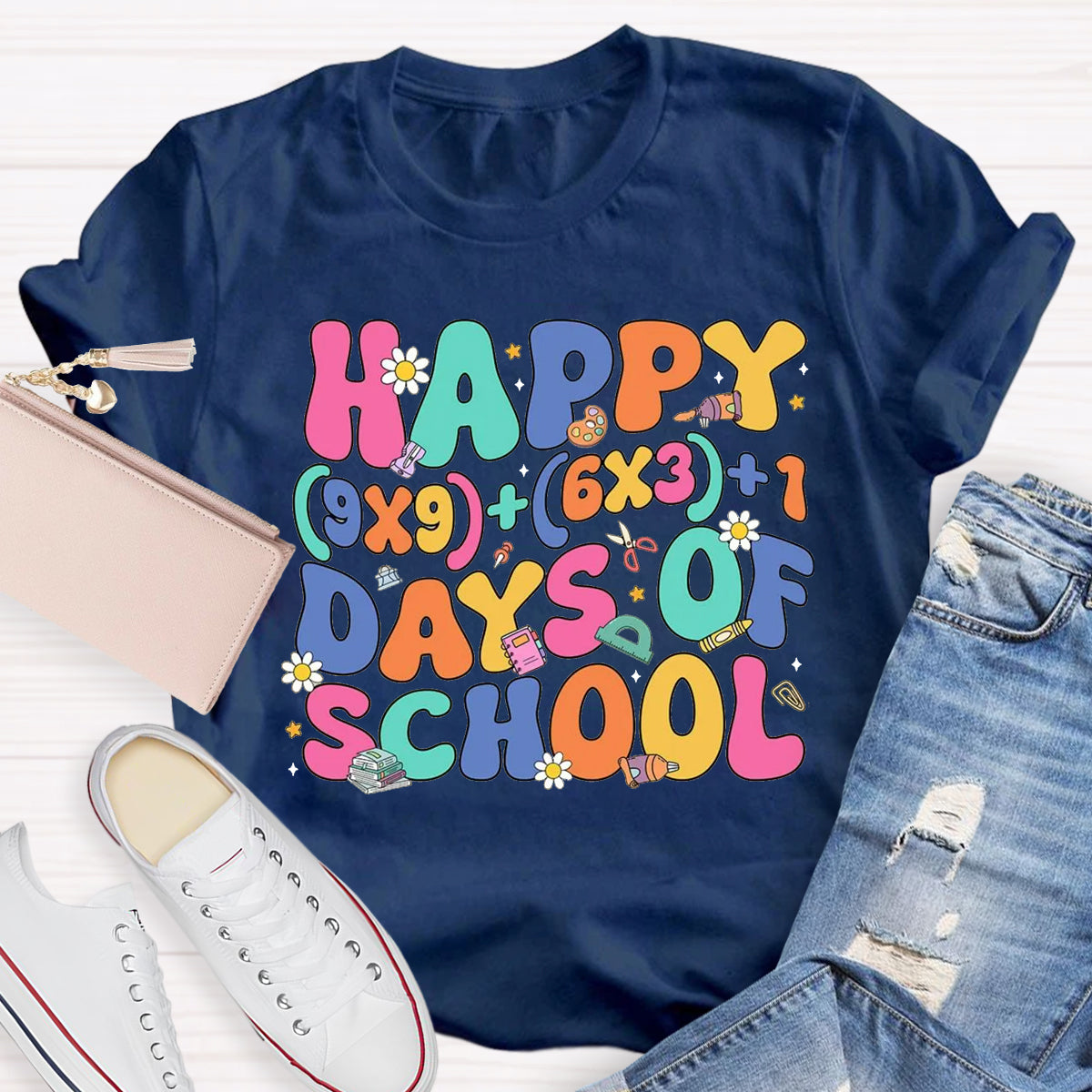 Happy 100 Days Of School Math Teacher T-Shirt