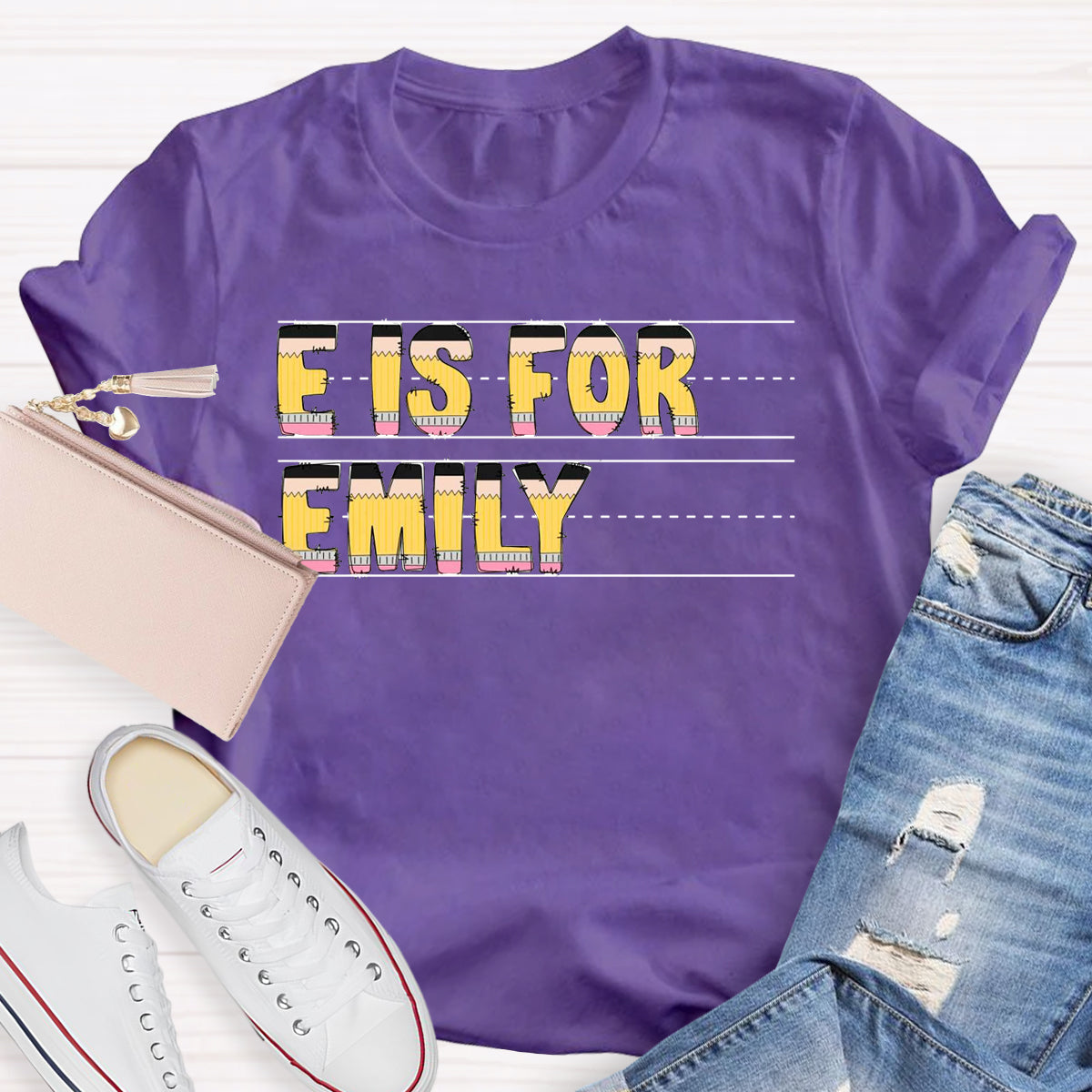 Personalized Name E Is For EmilyT-Shirt