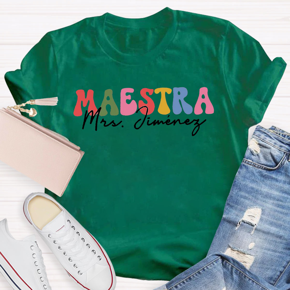 Personalized Name Maestra Spanish Teacher T-Shirt