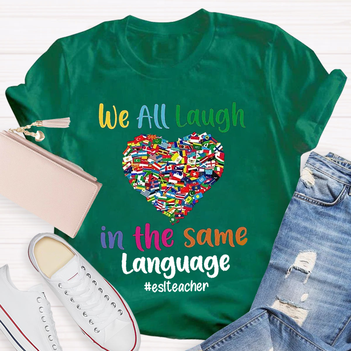 Personalized Subject We All Laugh In The Same Language T-Shirt