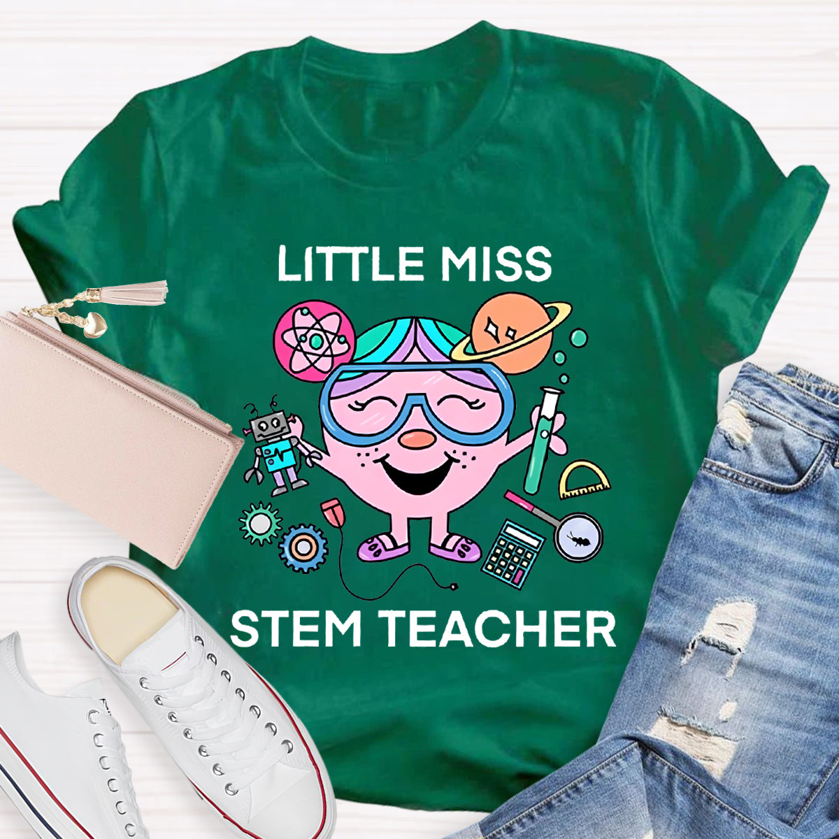 Little Miss Stem Teacher T-Shirt