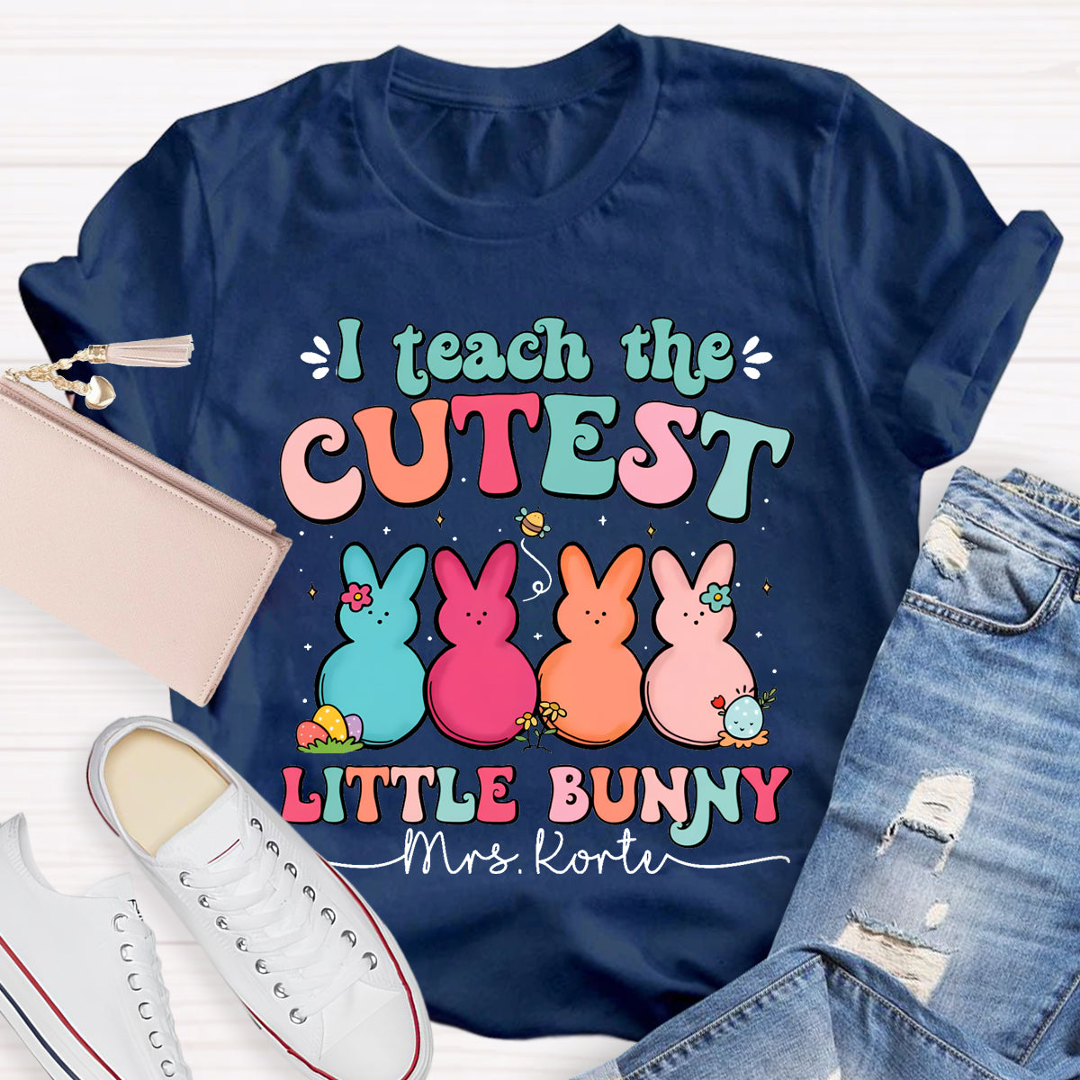 Personalized Name I Teach The Cutest Little Bunnies T-Shirt