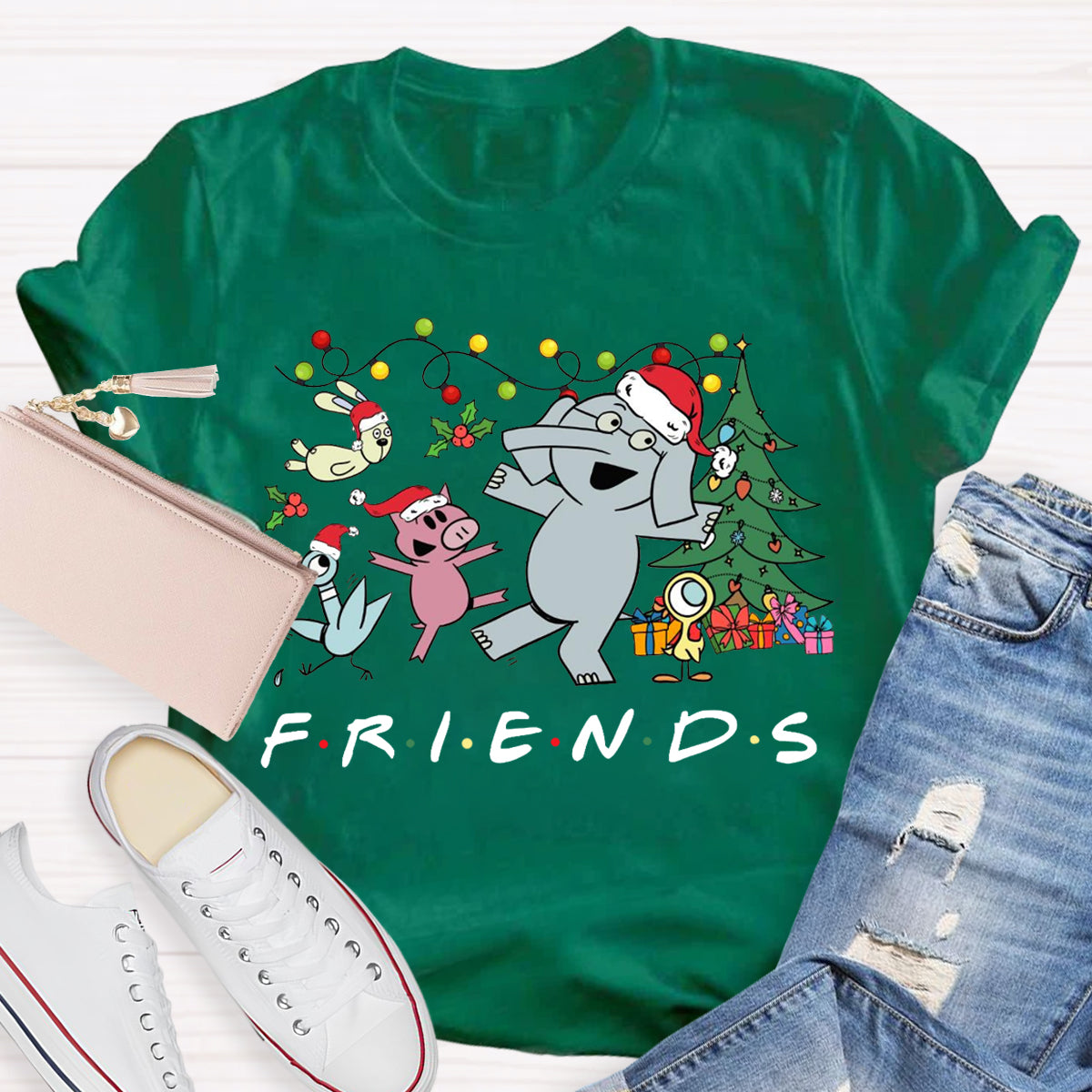 Friends Elephant And Piggie Christmas T-Shirt