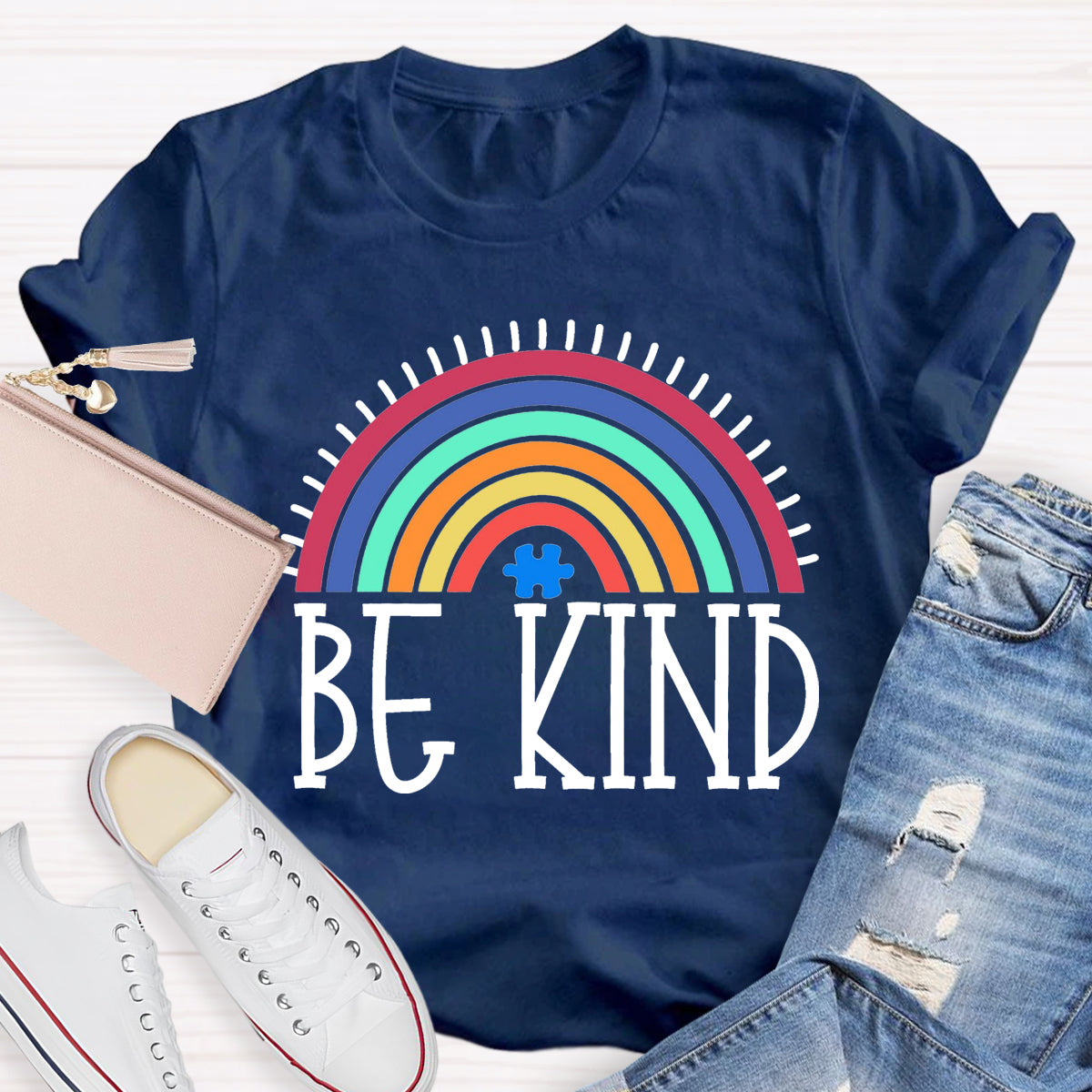 Be Kind Rainbow Teacher T-Shirt