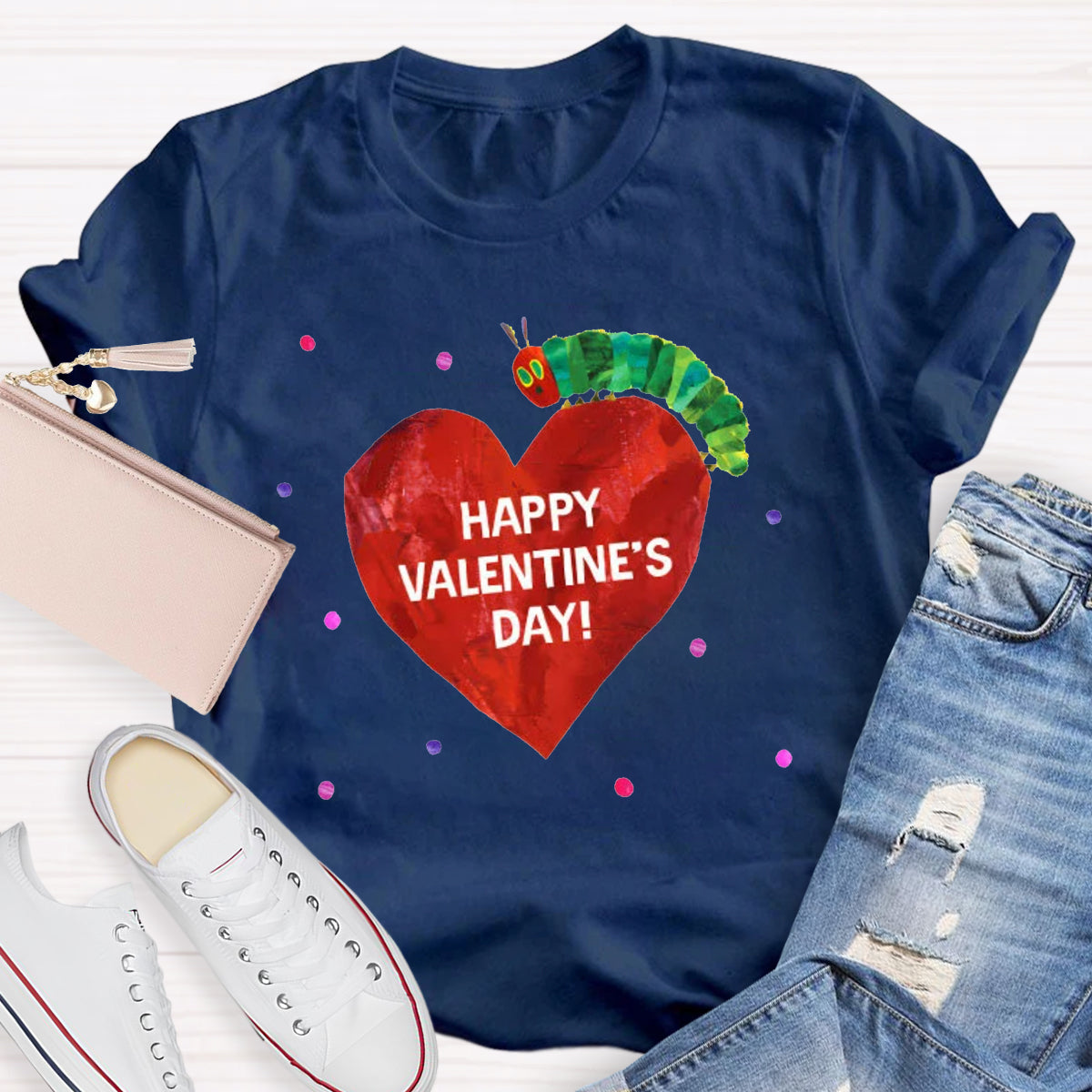 Happy Valentine's Day Caterpillar Heart T-Shirt