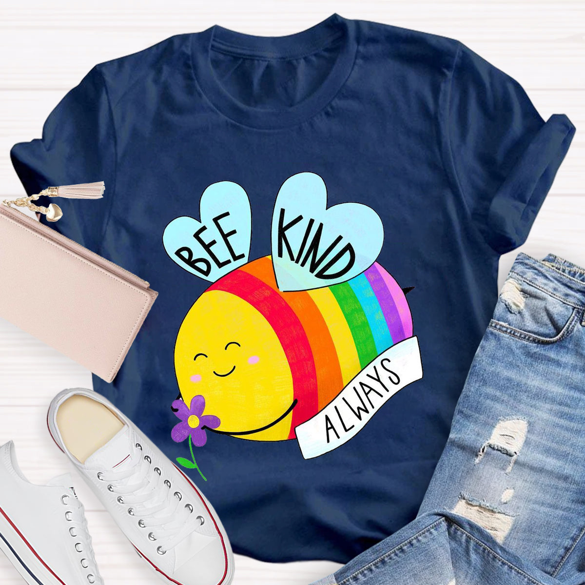 Be Kind Always Colorful Bee Teacher T-Shirt