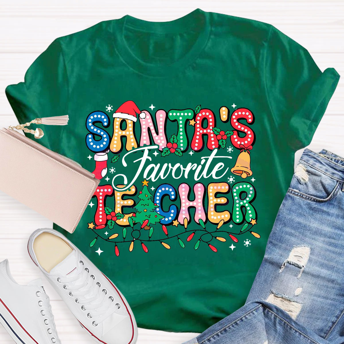 Santas Favorite Teacher T-Shirt