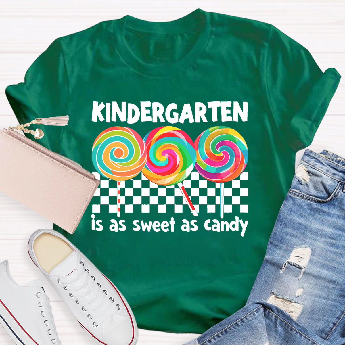 Kindergarten Is As Sweet As Candy Teacher T-Shirt