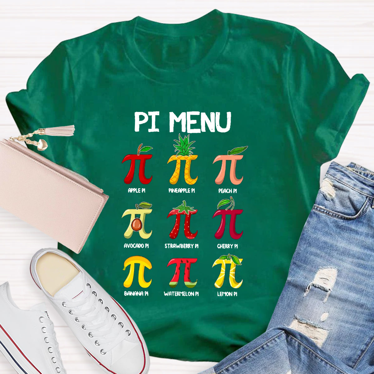 Pi Menu Happy Pi Day Math  Pi Symbol Teacher T-Shirt