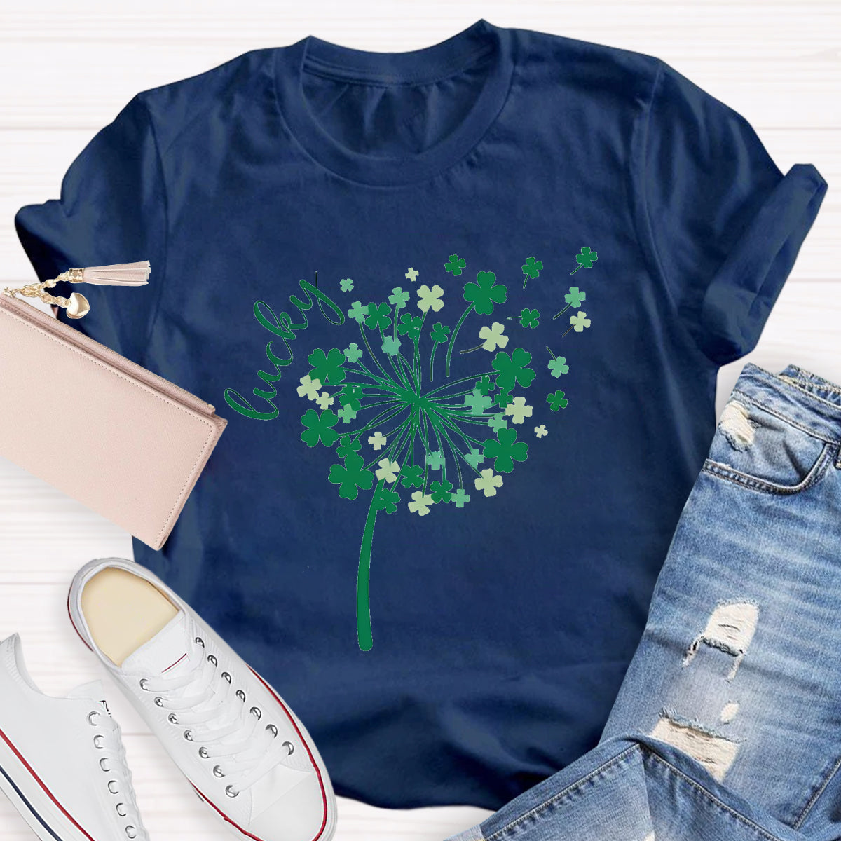 Lucky Dandelion Teacher T-Shirt