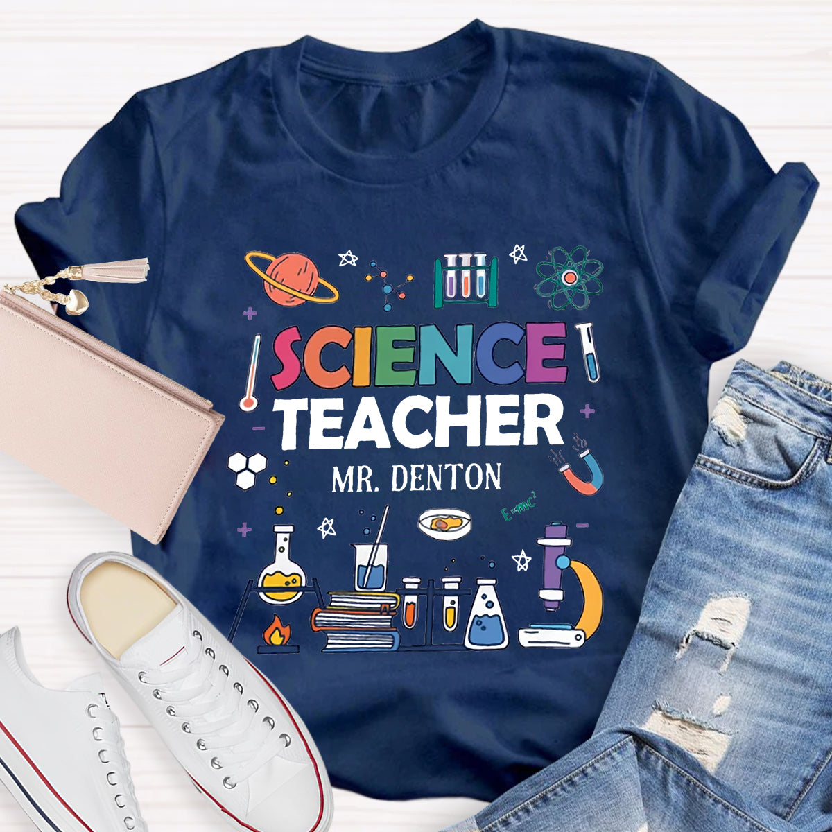 Personalized Science Teacher's Name T-Shirt