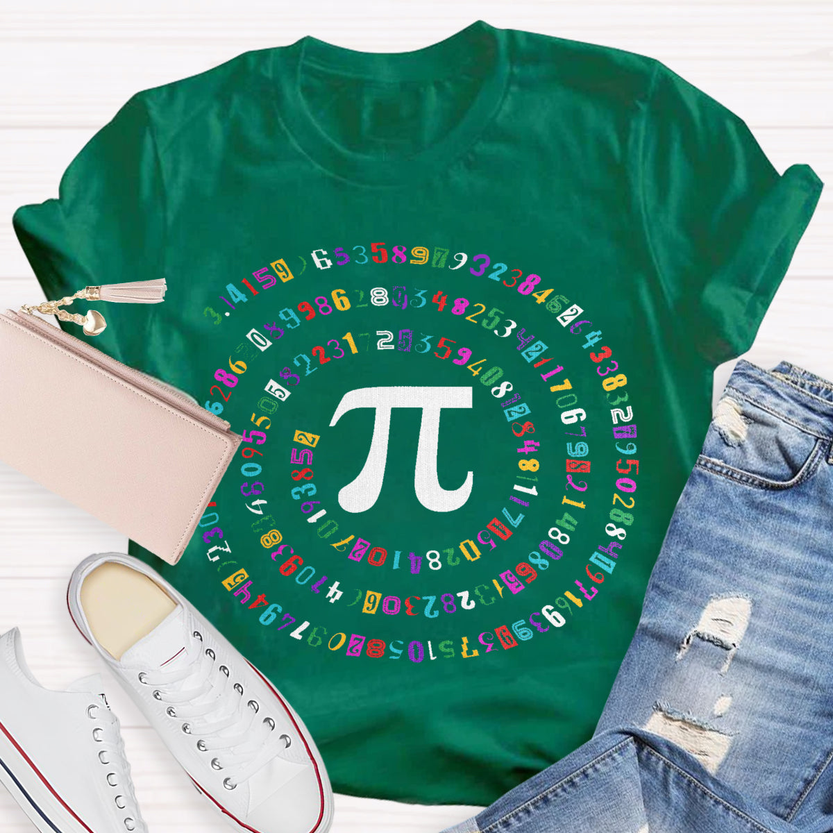 Happy Pi Day Colorful Pi Teacher T-Shirt