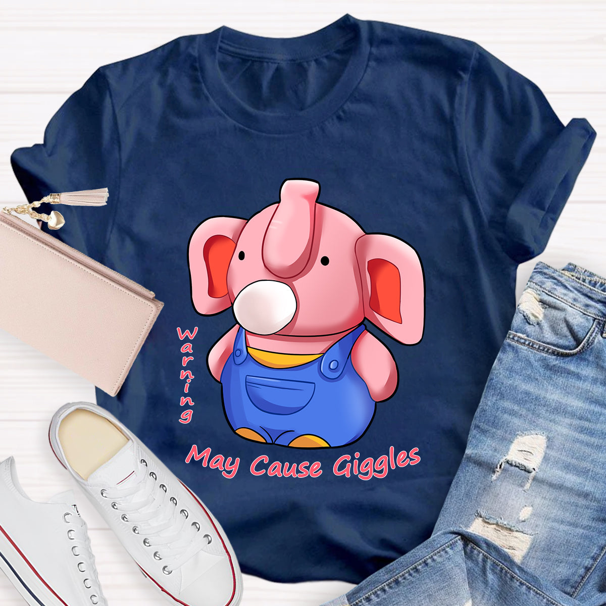 Warning: May Cause Giggles Cute Elephant T-Shirt