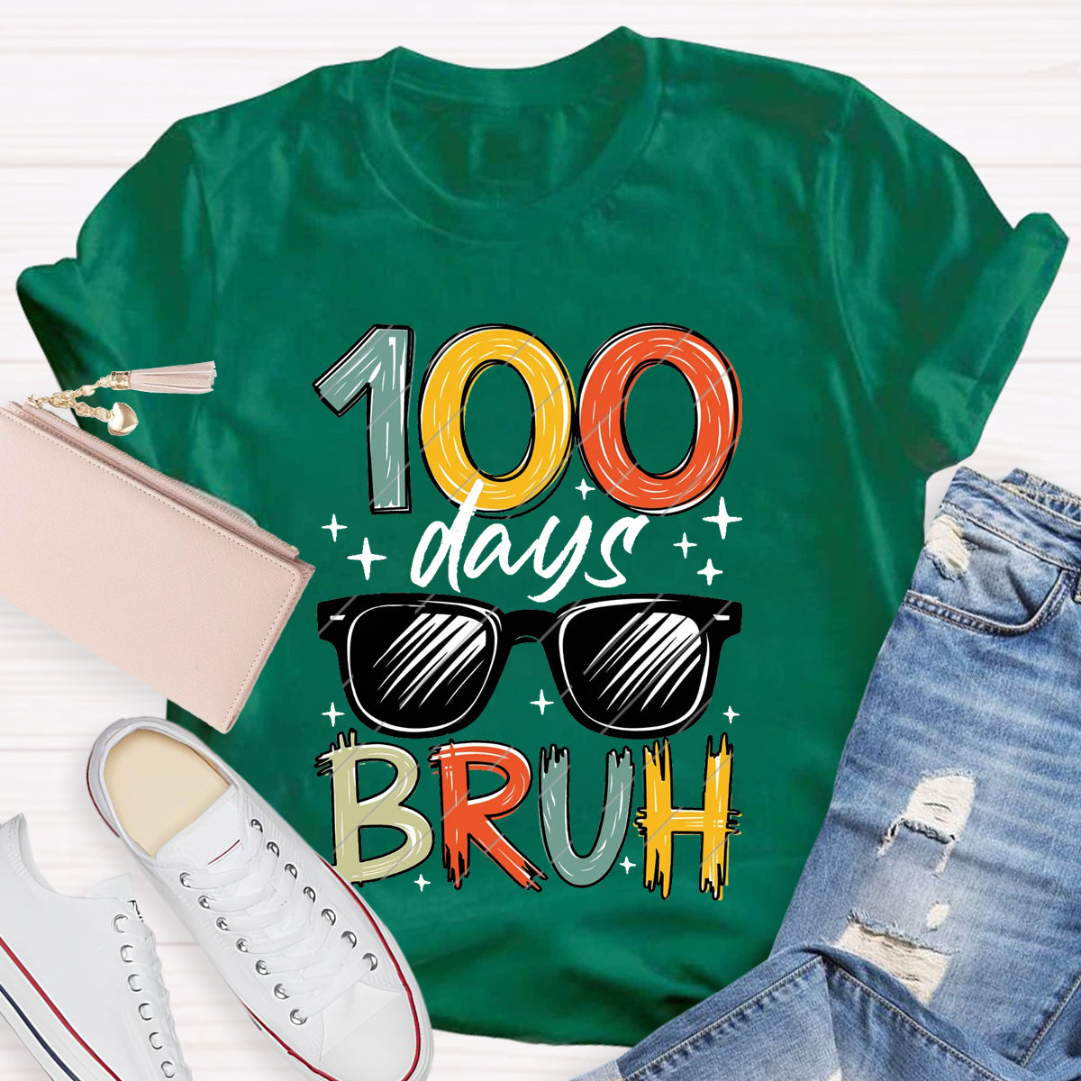 100 Days Bruh Teacher T-Shirt