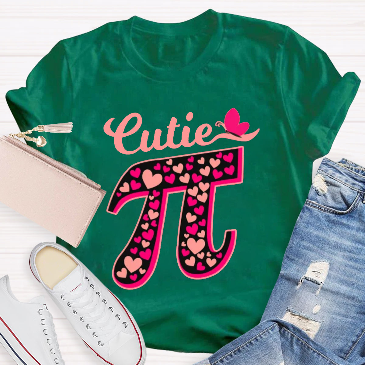 Cutie Pink Pi Math Teacher T-Shirt