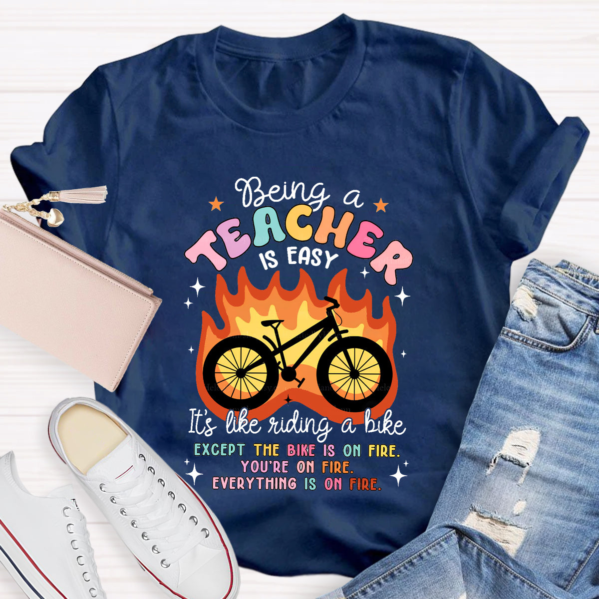 Being A Teacher Is Easy It's Like Riding A Bike T-Shirt