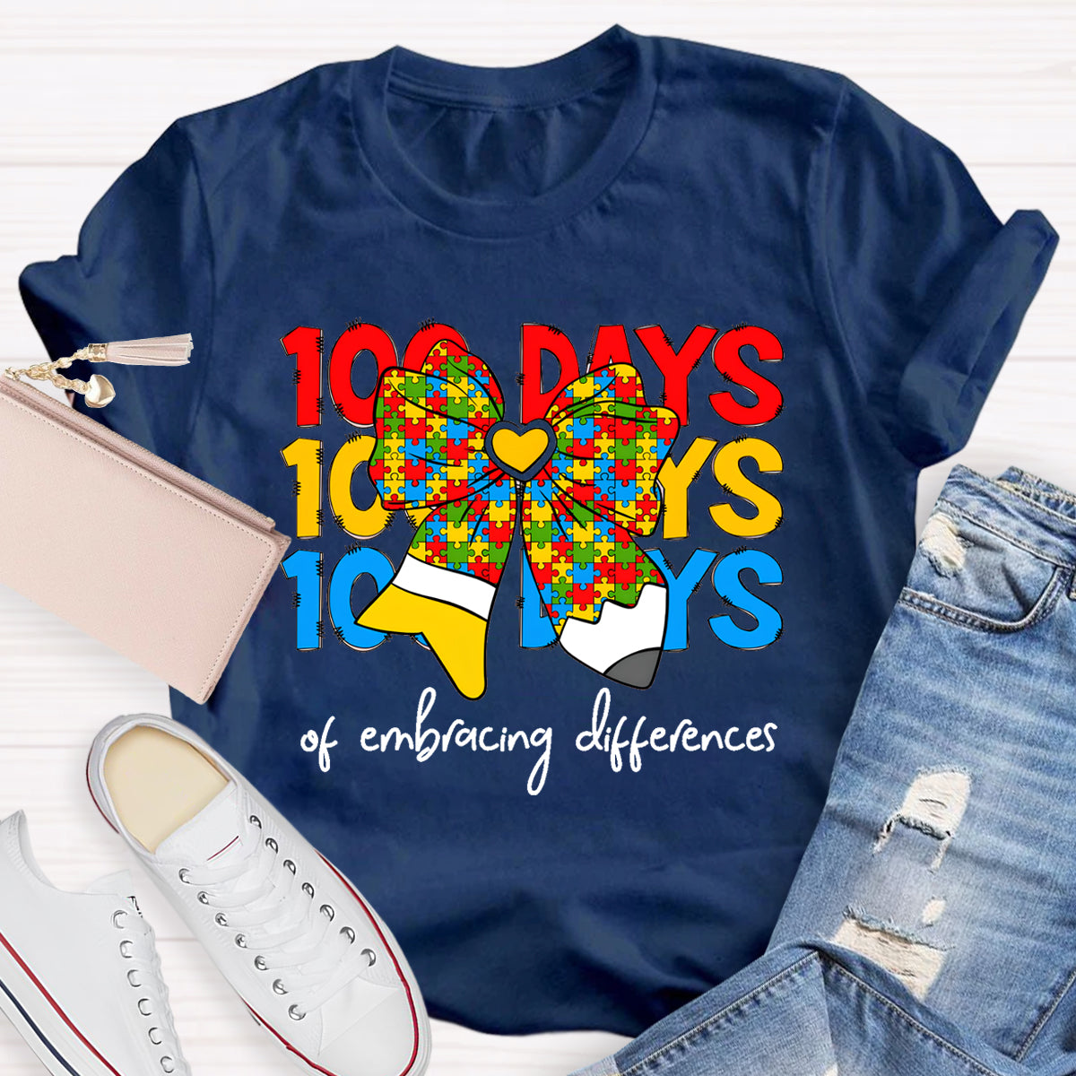 100 Days Of Embracing Difference Teacher T-Shirt