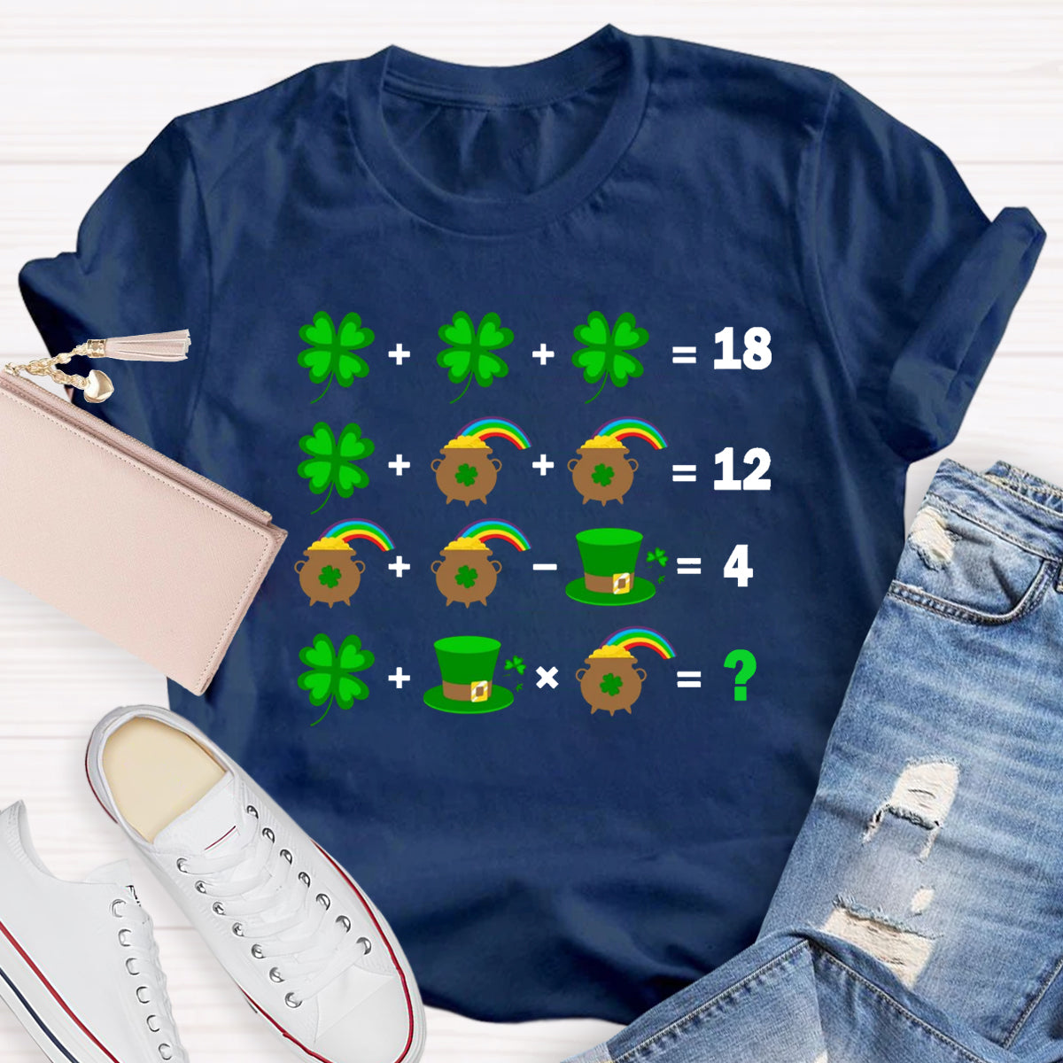 St Patrick's Day Lucky Math Teacher T-Shirt