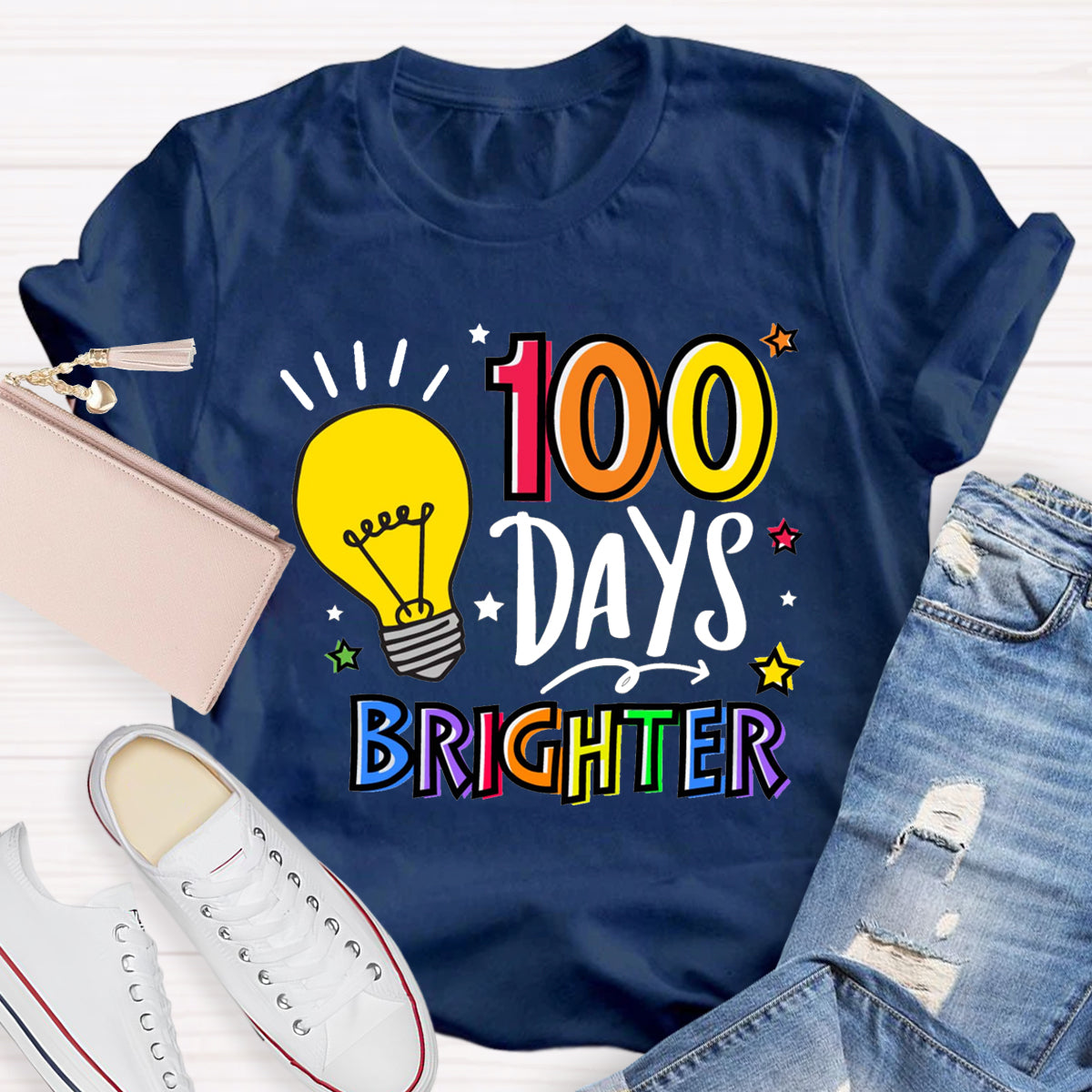 100 Days Brighter Teacher T-Shirt