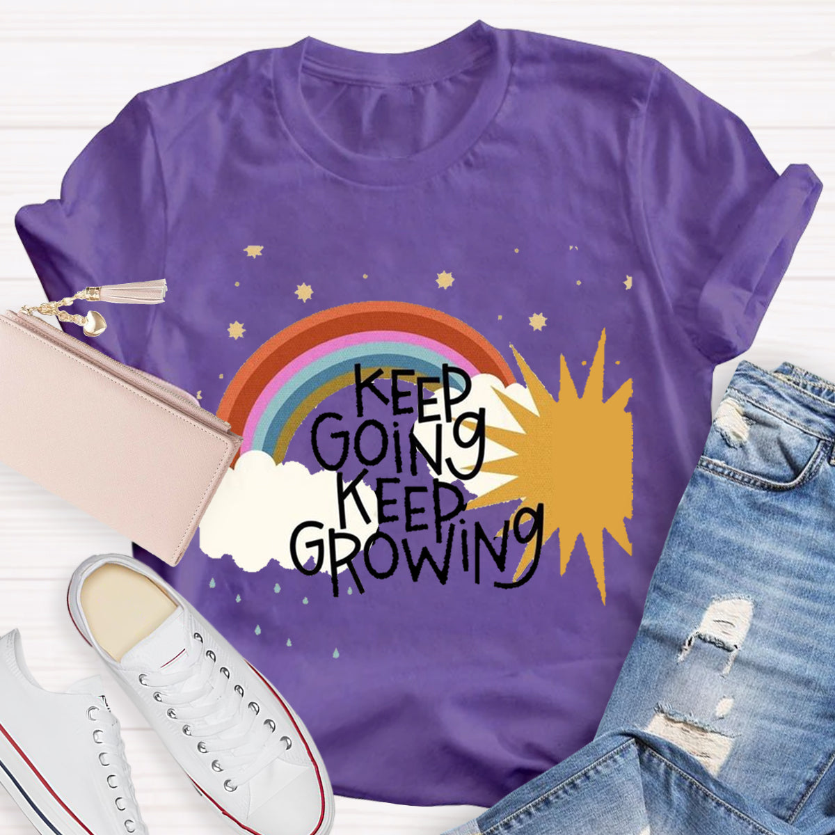 Keep Going Keep Growing Rainbow T-Shirt