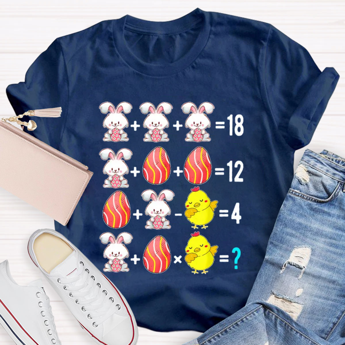 Easter Bunny Egg Math Teacher T-Shirt