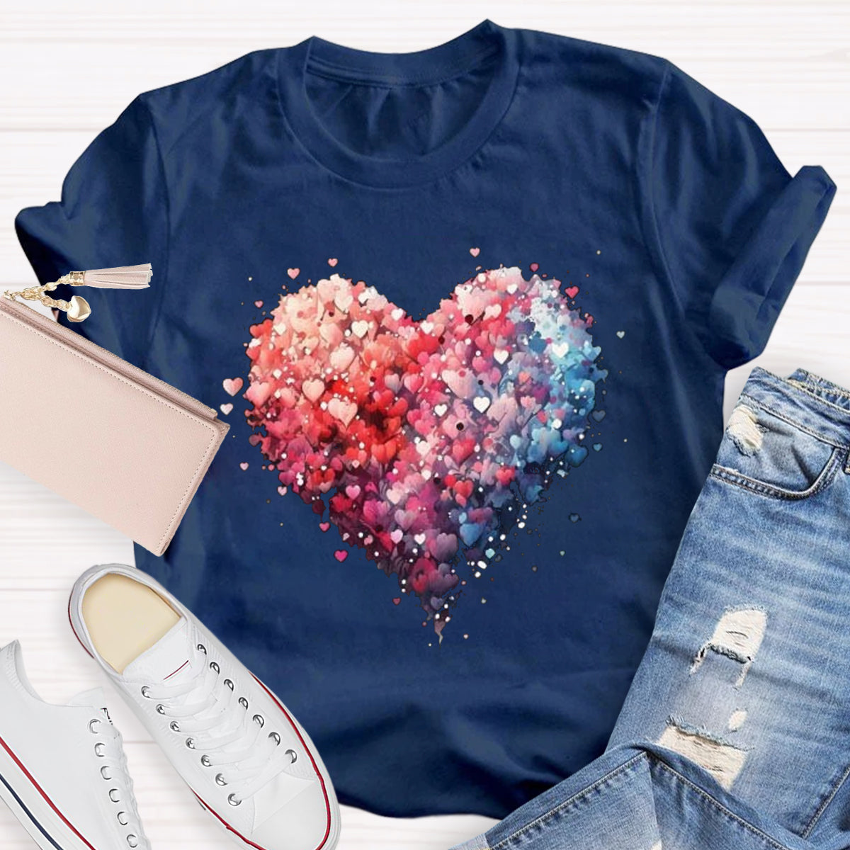 Valentine's Day Beautiful Watercolor Heart T-Shirt