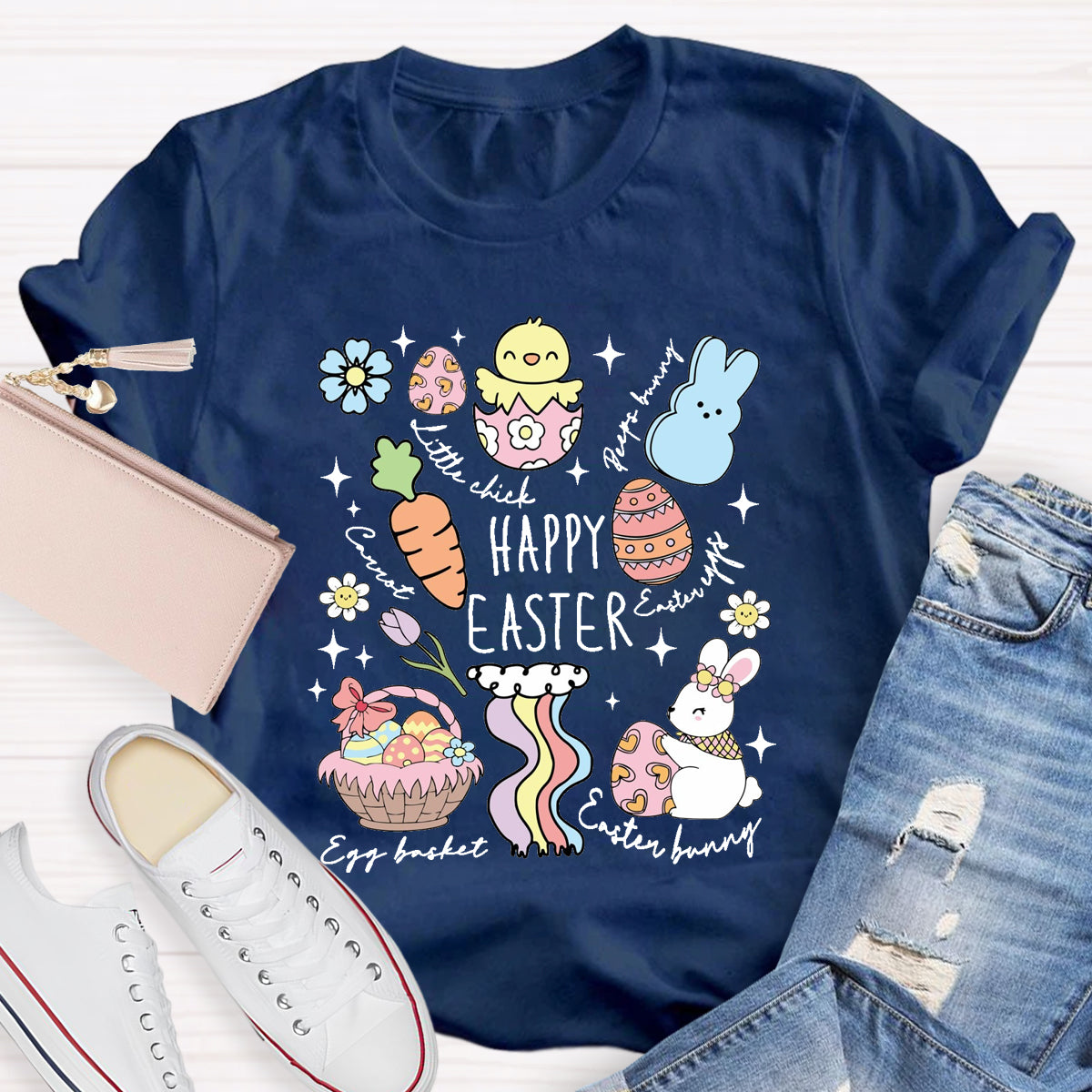 Happy Easter Egg Basket  T-Shirt