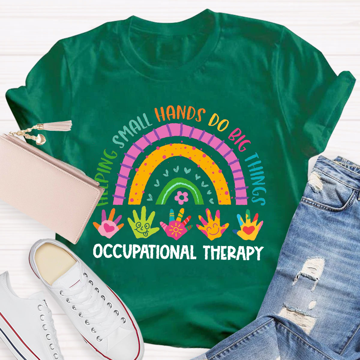 Helping Small Hands Do Big Things Teacher T-Shirt