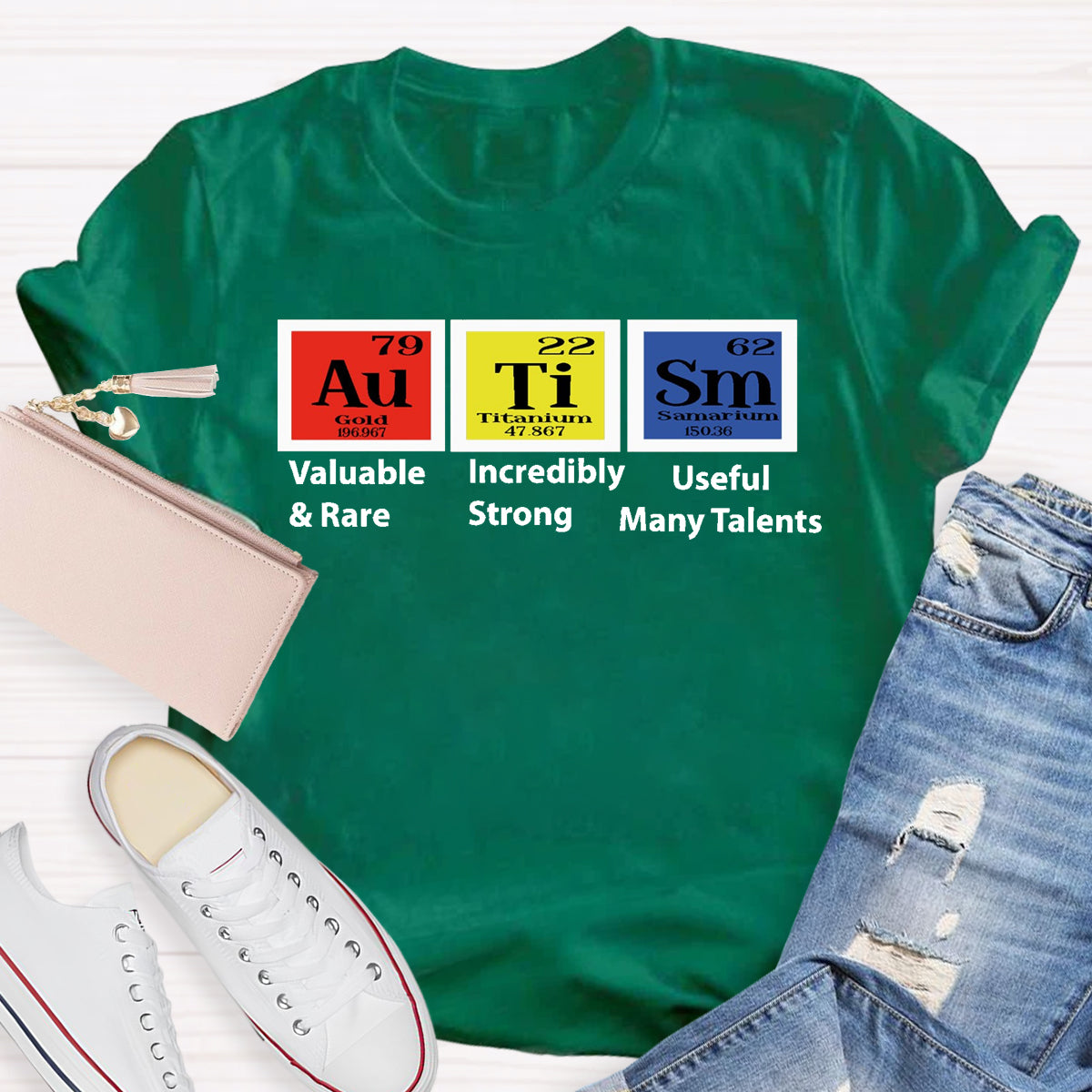 Autism Periodic Table Valuable Incredibly Teacher T-Shirt