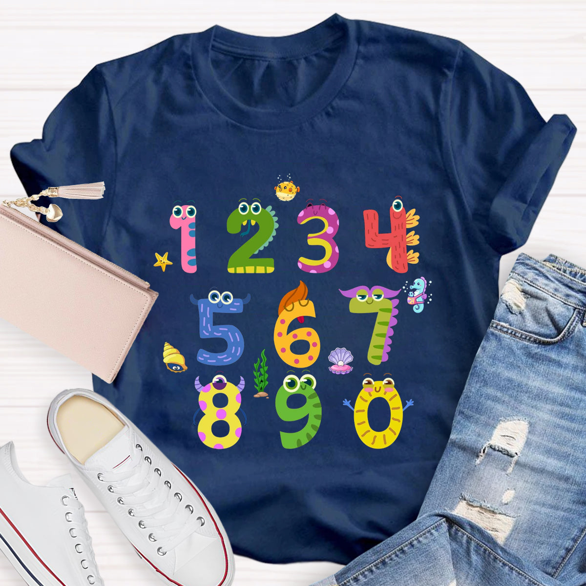 Number Monster Math Teacher T-Shirt