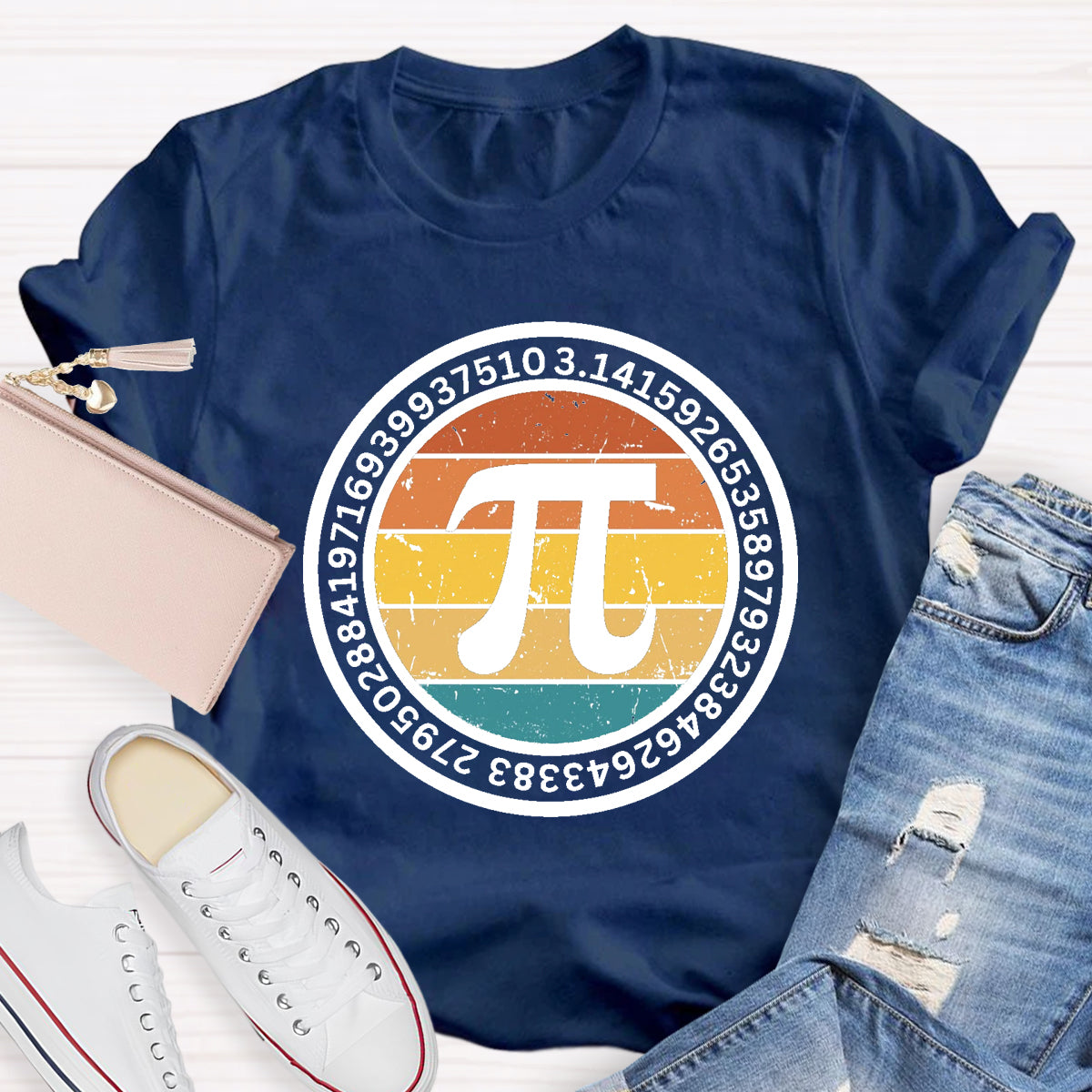 Vintage Pi Symbol Math Teacher T-Shirt