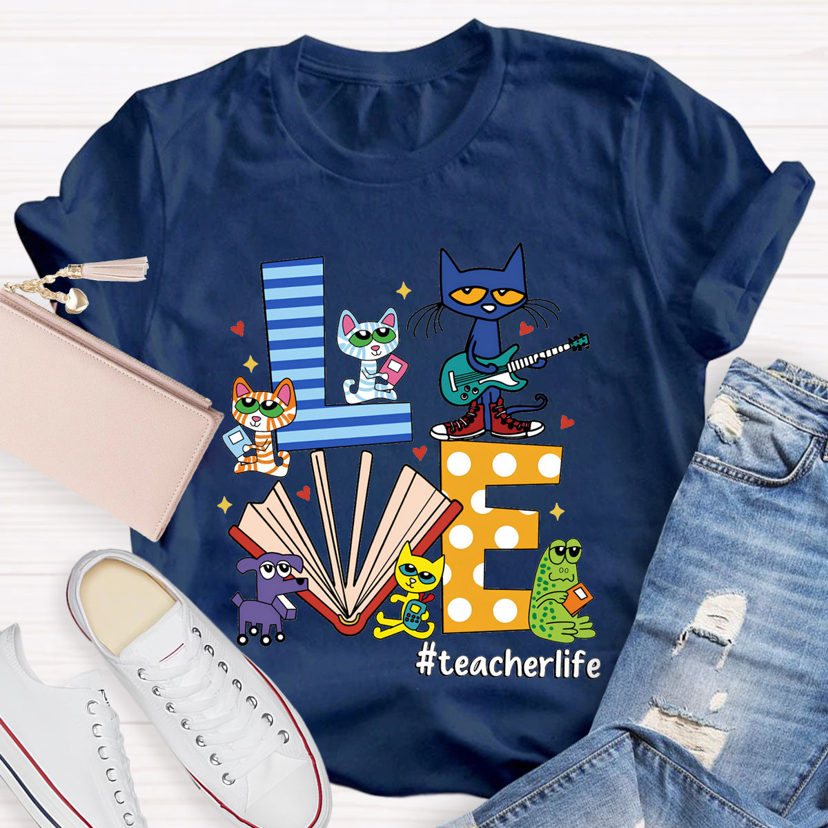 Pete the Cat Love Teacherlife Teacher T-Shirt