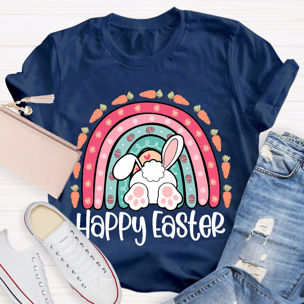 Happy Easter Carrot Rainbow T-Shirt