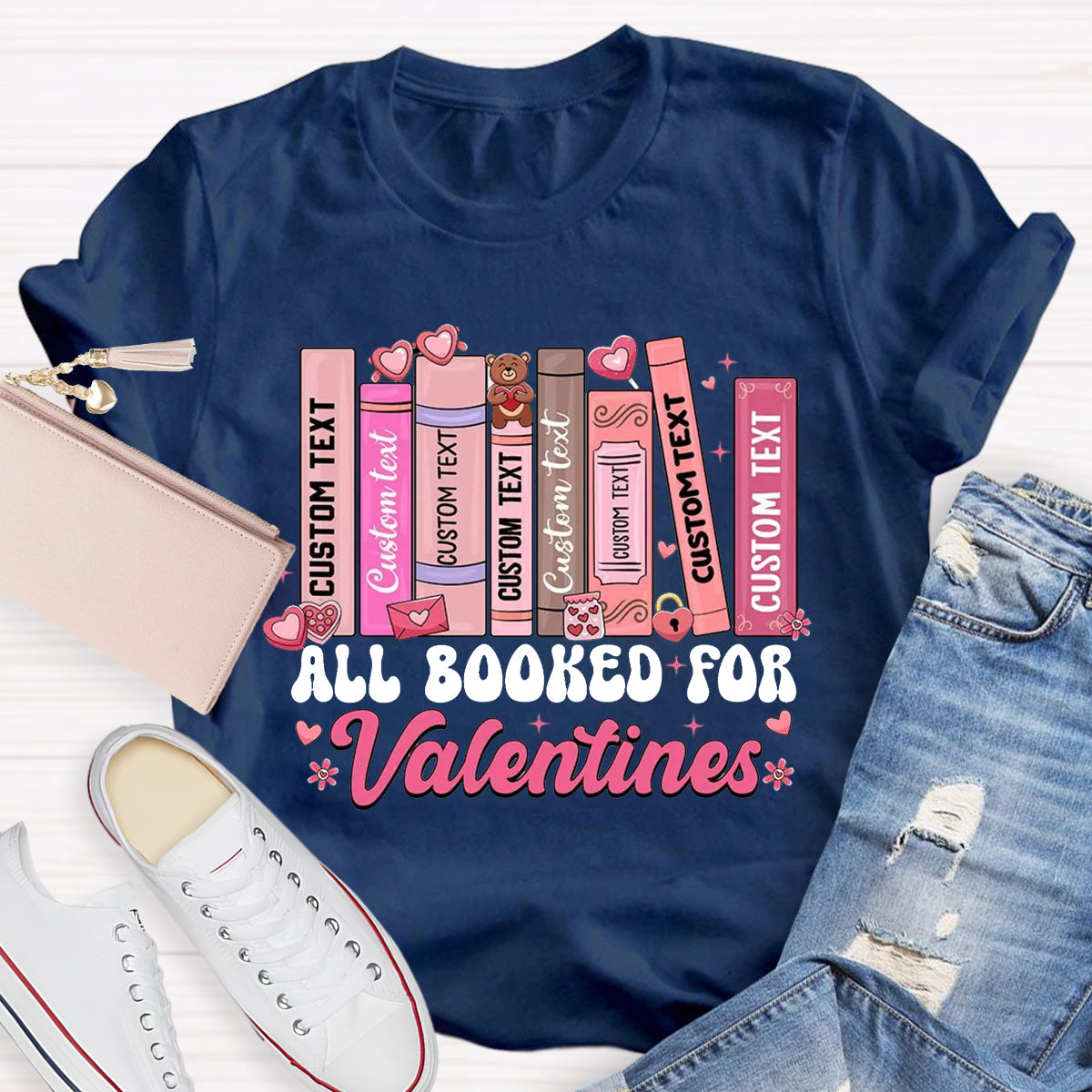 All Booked For Valentines Teacher T-Shirt