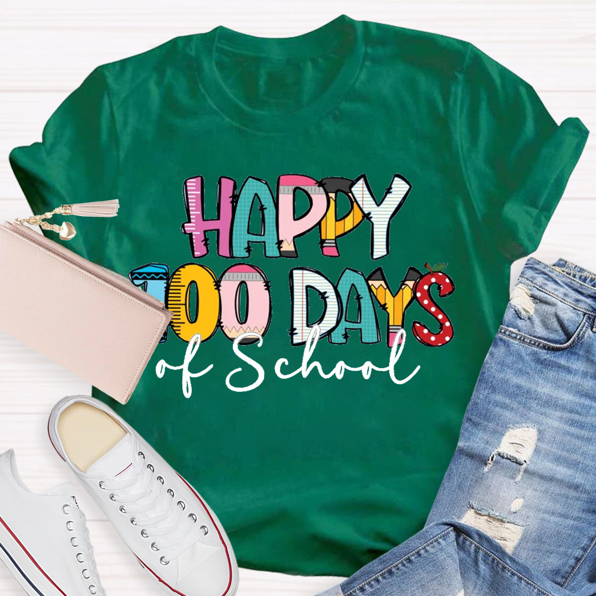 Happy 100 Days Of School Teacher T-Shirt