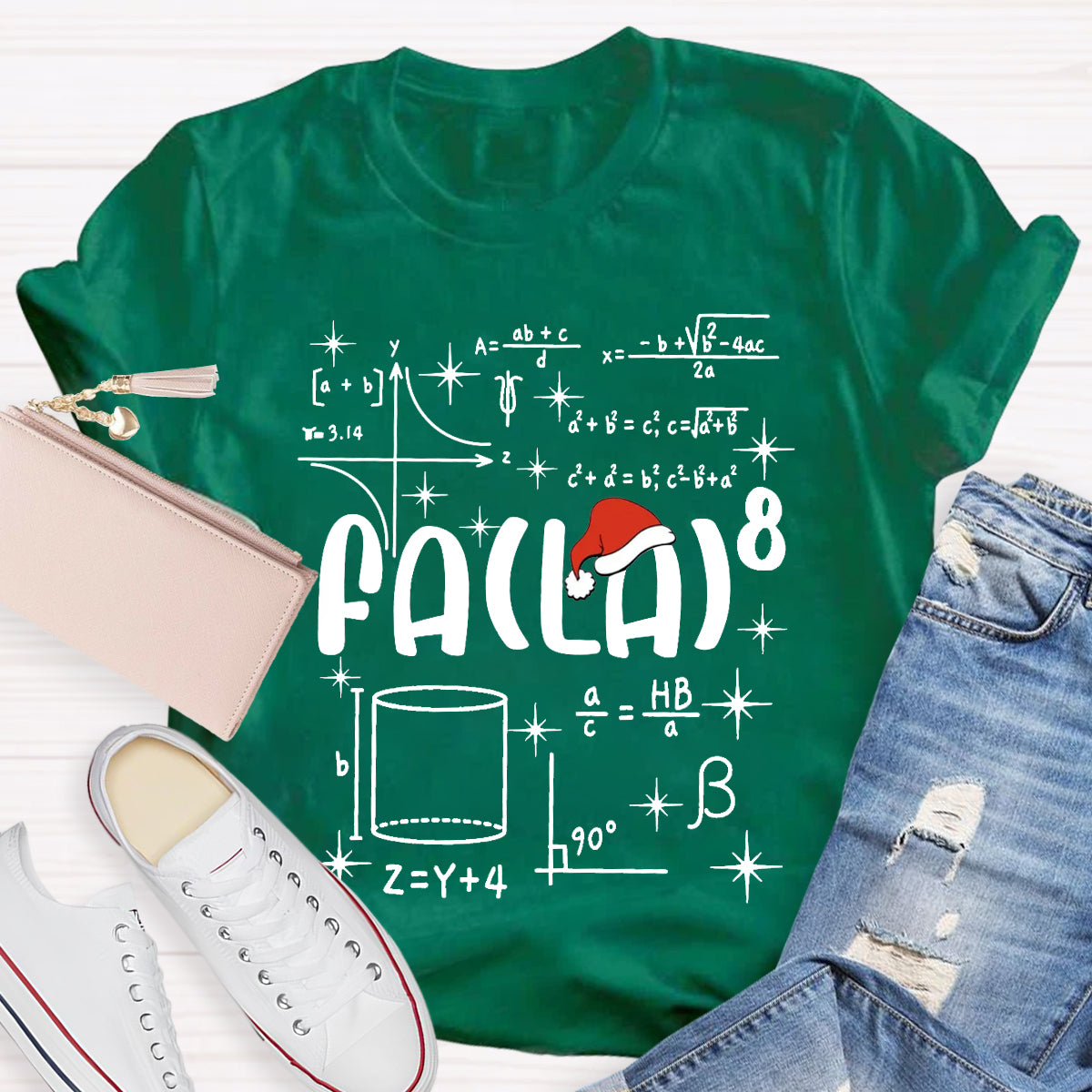 Fa La  Math Teacher Christmas T-Shirt