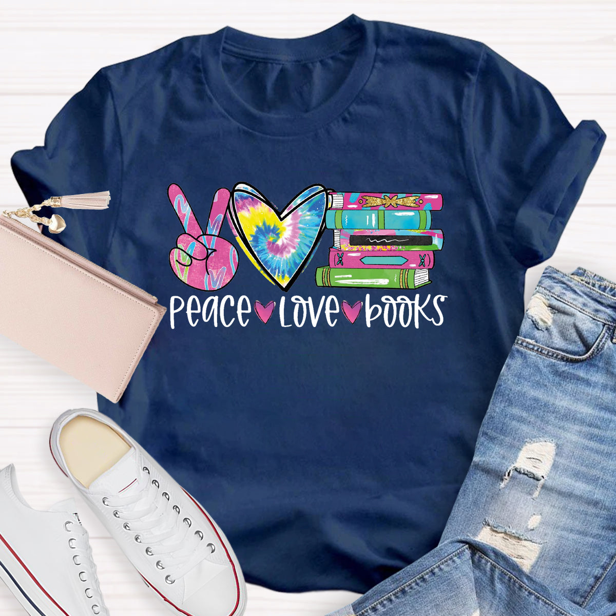 Peace Love Books T-Shirt