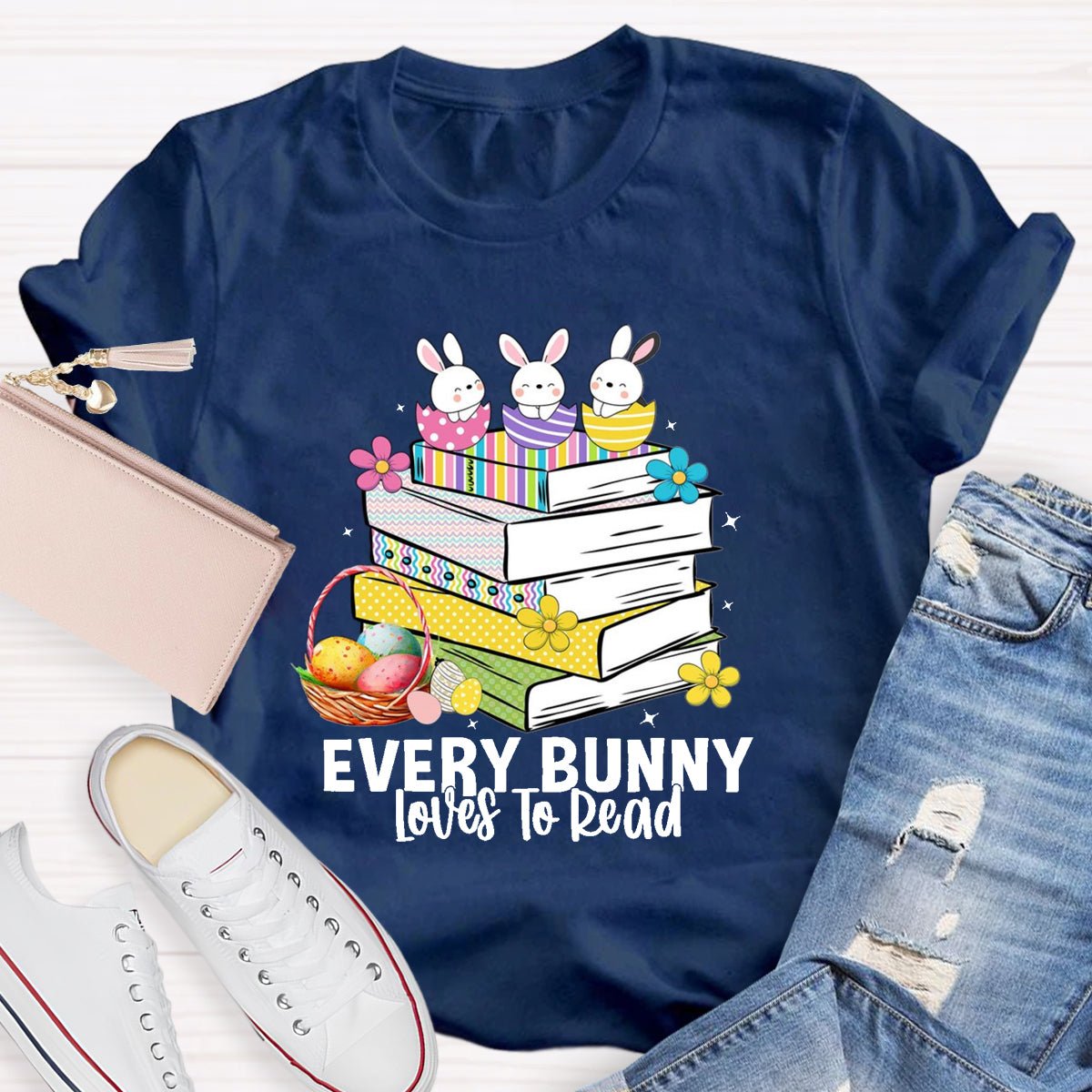 Every Bunny Loves To Read Teacher T-Shirt