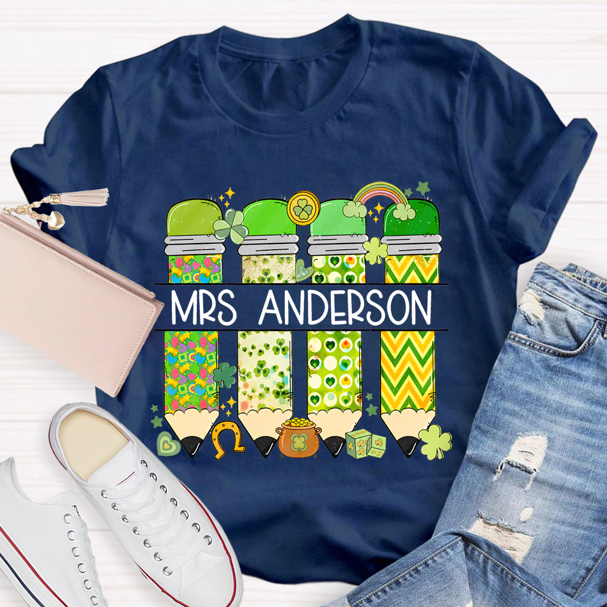 Personalized Name Teacher St. Patricks Day T-Shirt