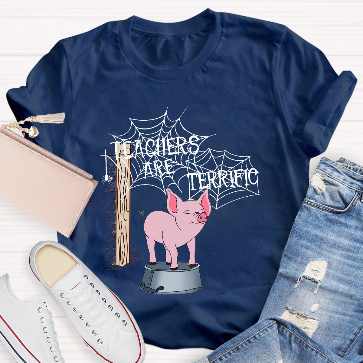 Pink Pig Teacher Are Terrific T-Shirt