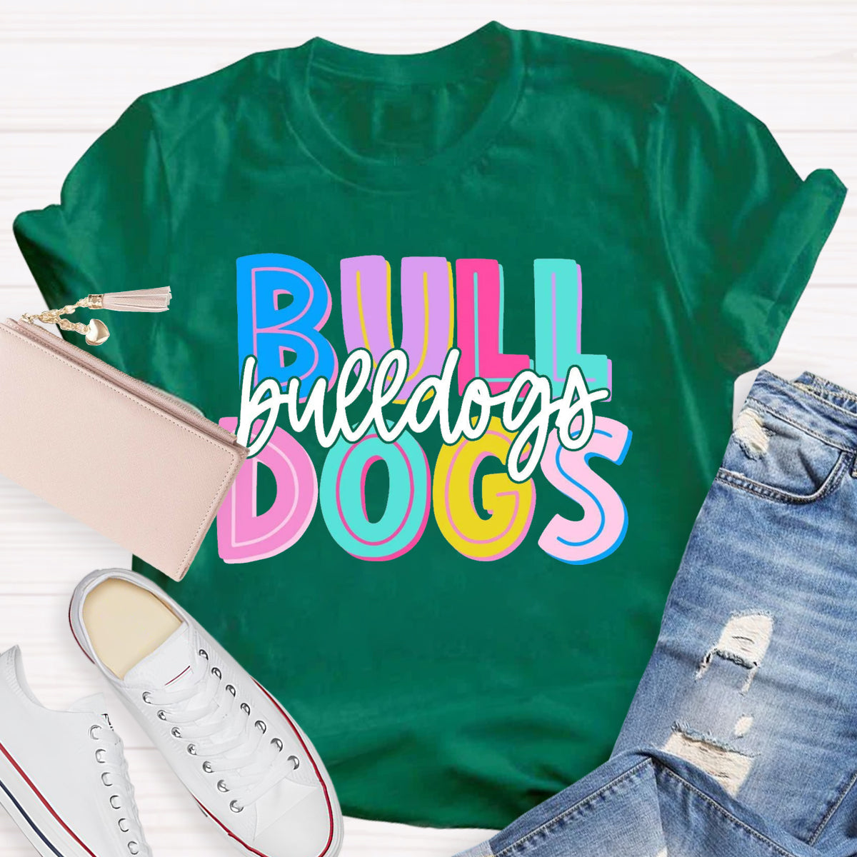 Personalized School Mascot Bulldogs Teacher T-Shirt