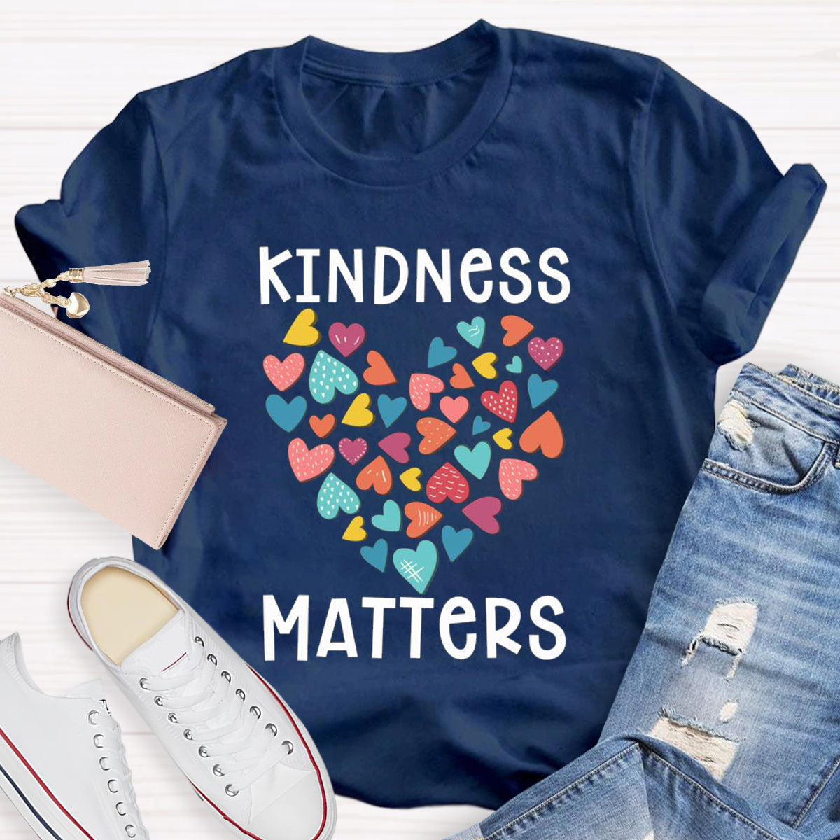 Kindness Matters Colorful Heart T-Shirt