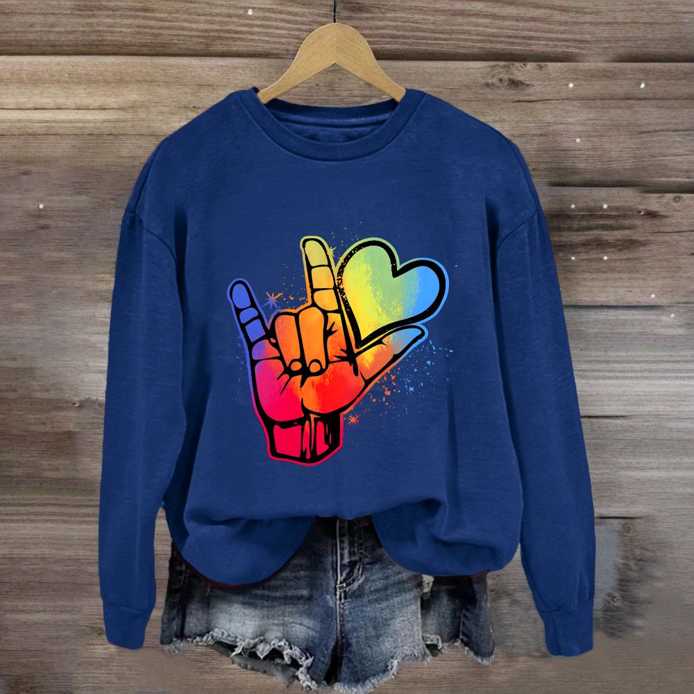 Love Sign Hand Sweatshirt