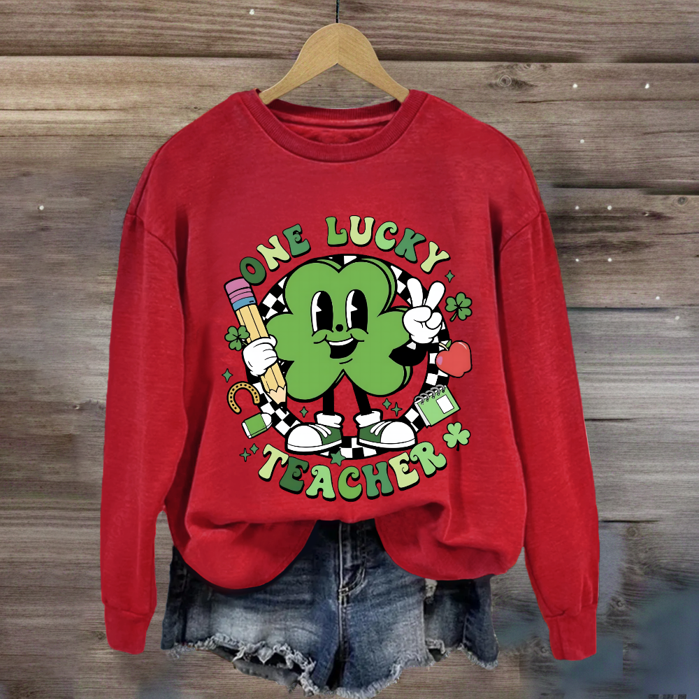 One Lucky Teacher Shamrock Sweatshirt