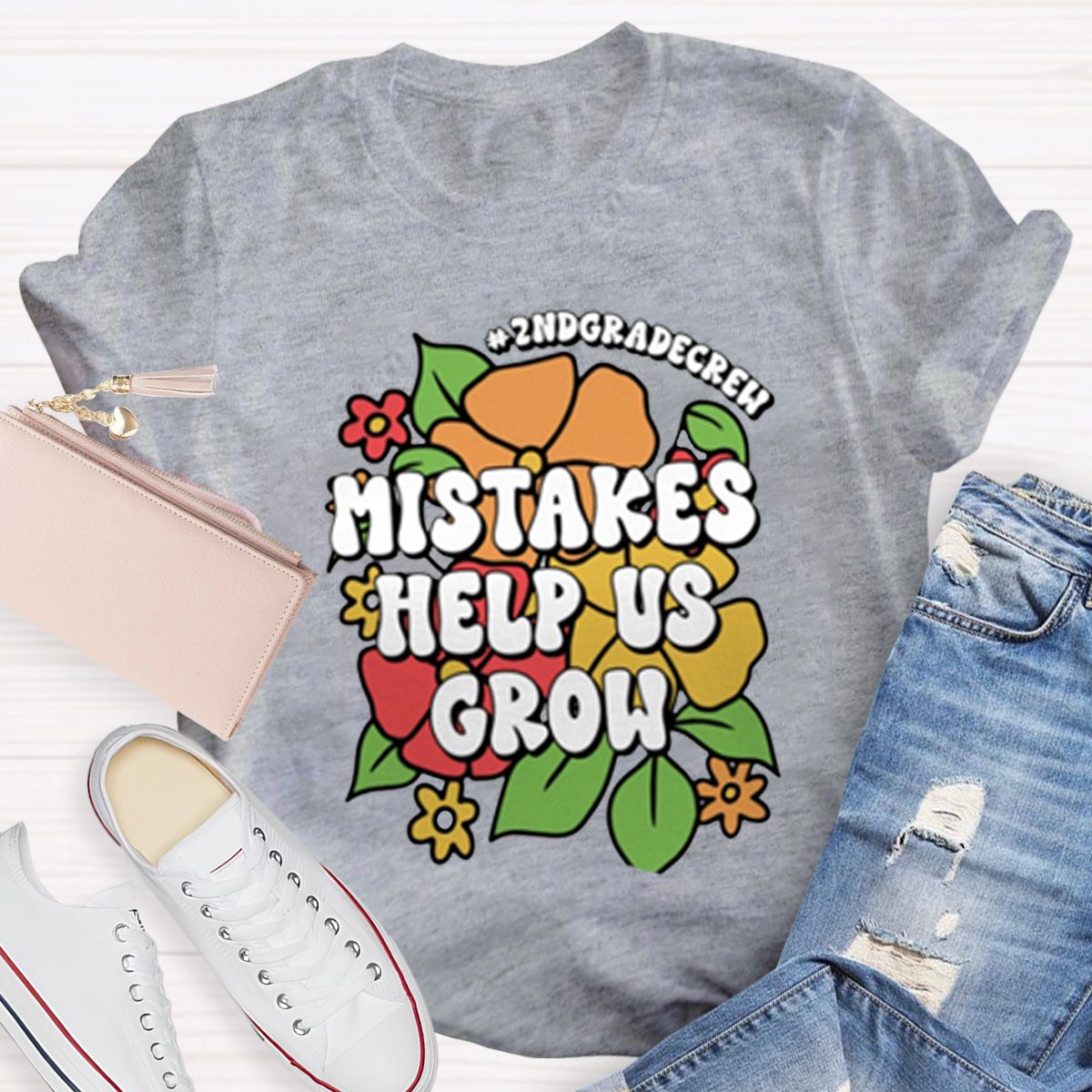 Personalized Mistakes Help Us Grow Teacher Shirt